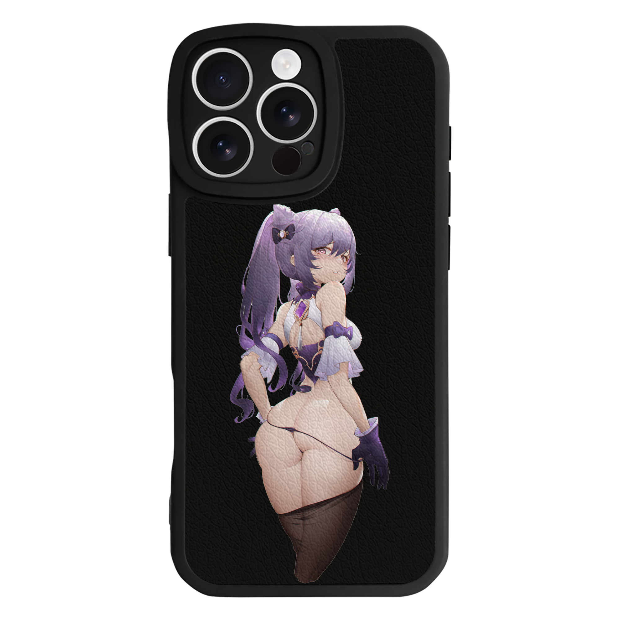 げんし神 刻晴 こくせい genshin Kokusei 【iPhone 16シリーズ対応】シリコンスマホケース（レザー調） 材質：シリコン